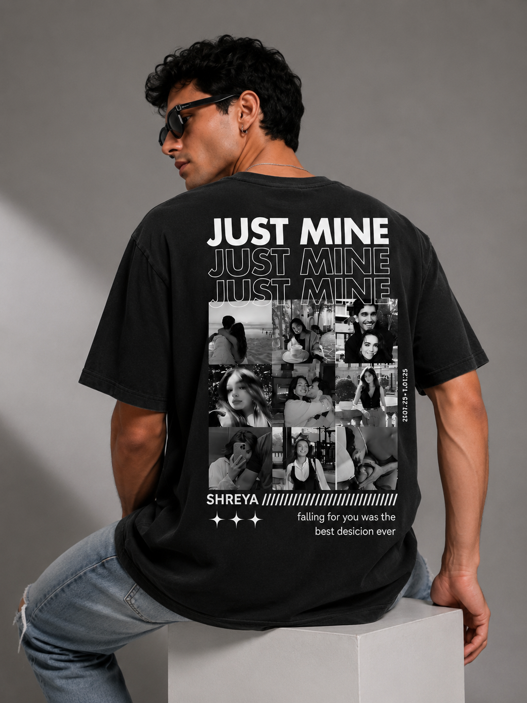 Just Mine Oversized T-shirt (Customised Pic)