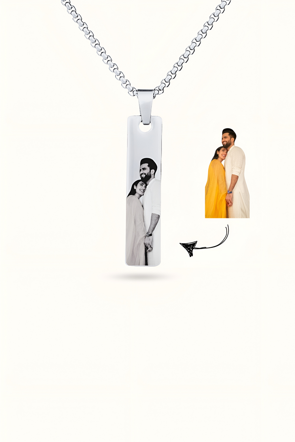 Personalized Couple Photo Necklace