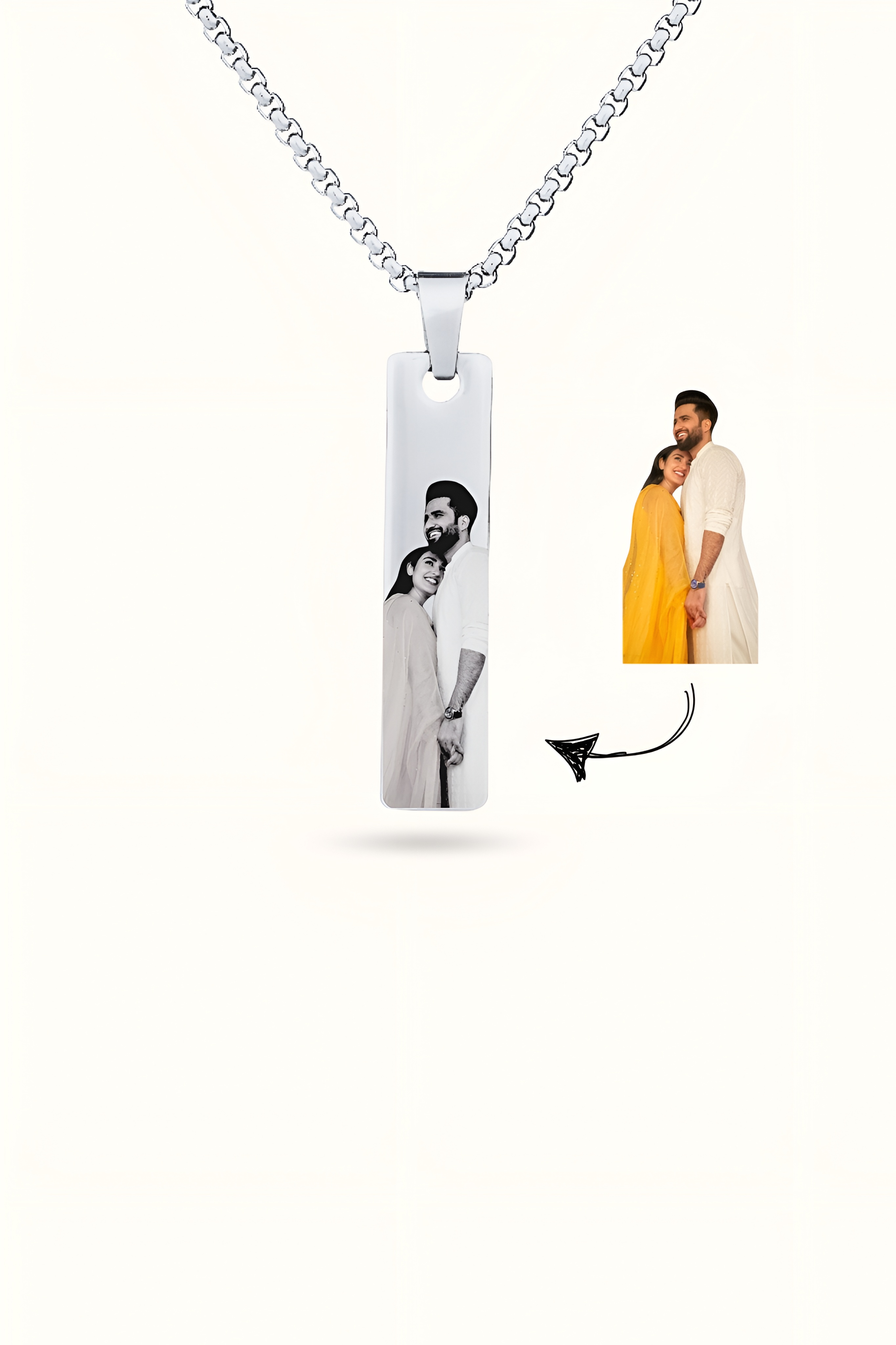 Personalized Couple Photo Necklace