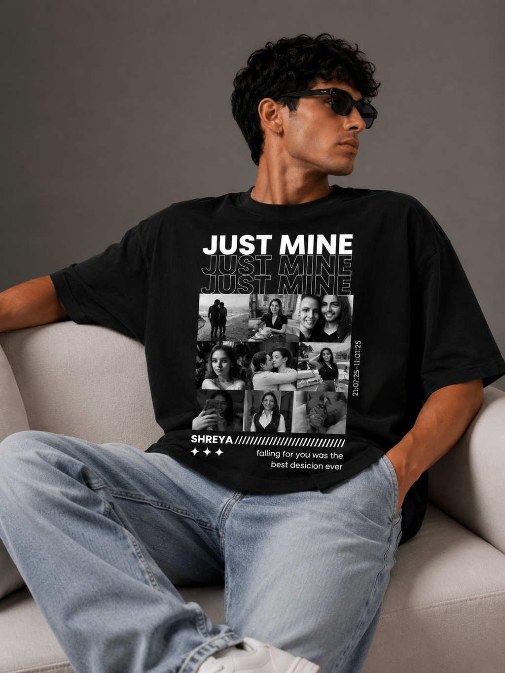 Just Mine Oversized T-shirt (Customised Pic)
