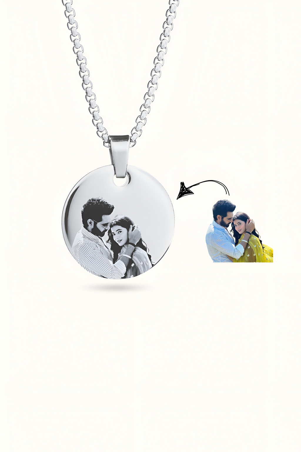 Personalized Photo Round Necklace