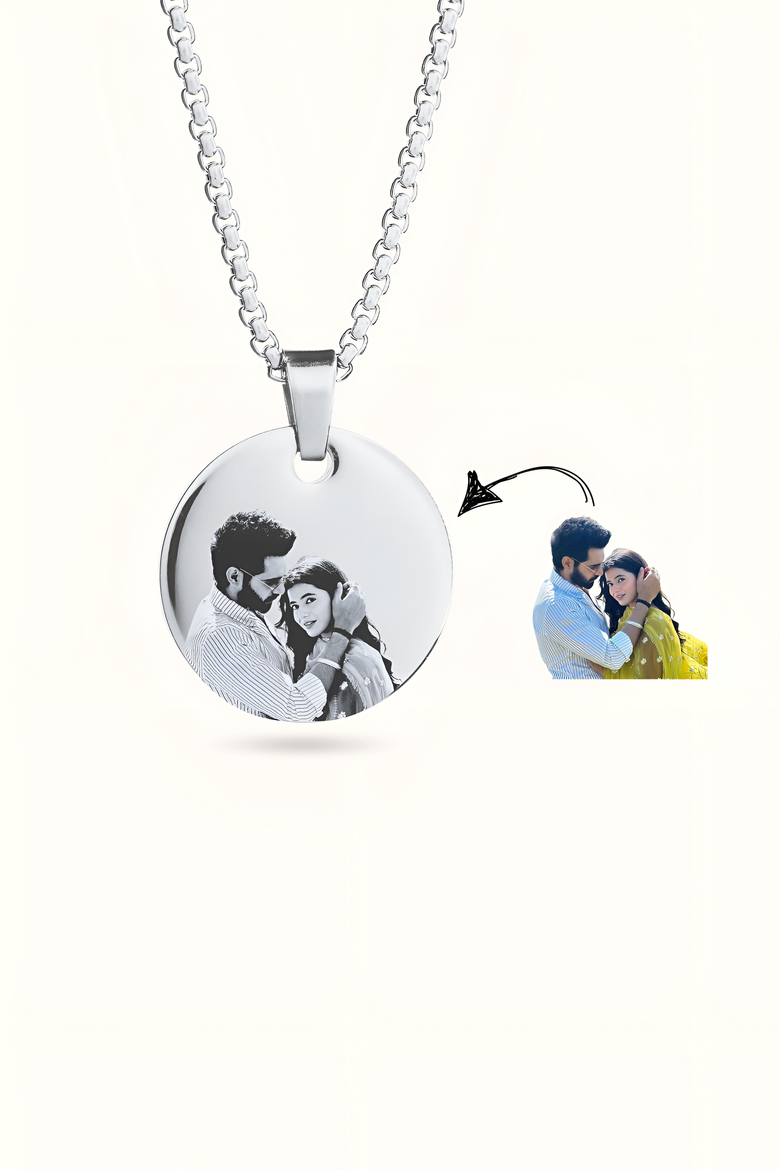 Personalized Photo Round Necklace