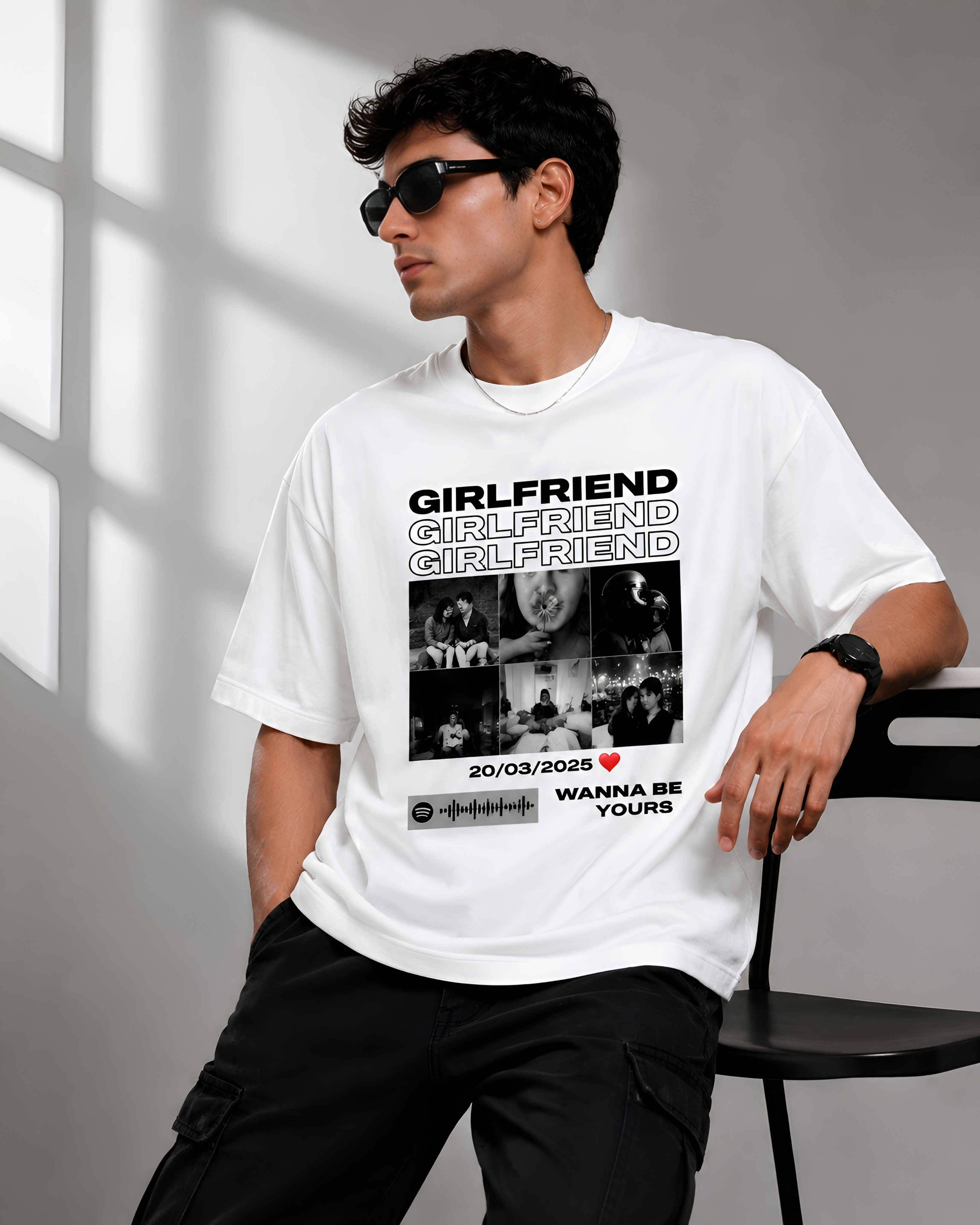 Girlfriend Oversized T-shirt (Customised Pic)