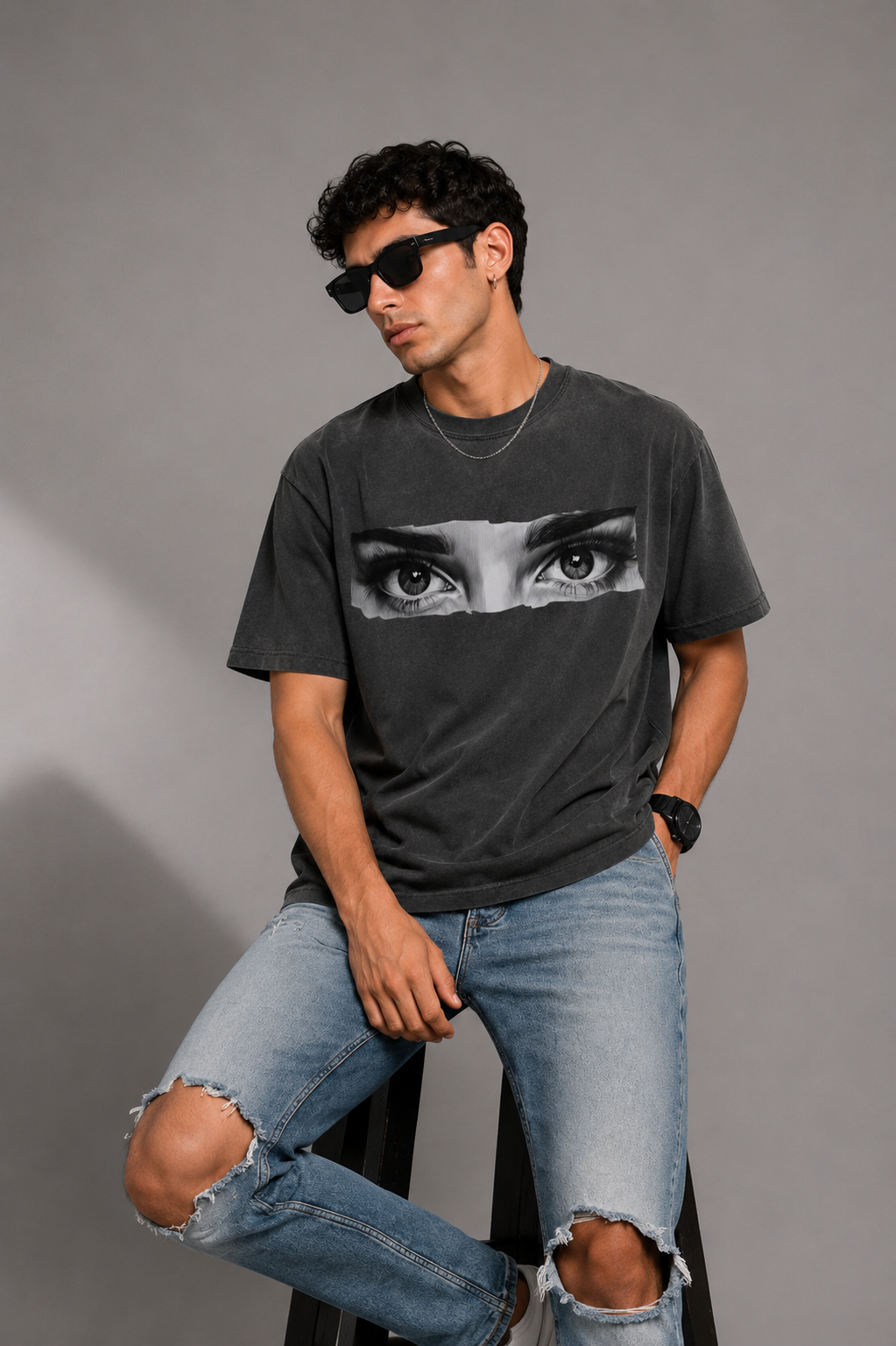 Custom Eye Photo Oversized T-shirt