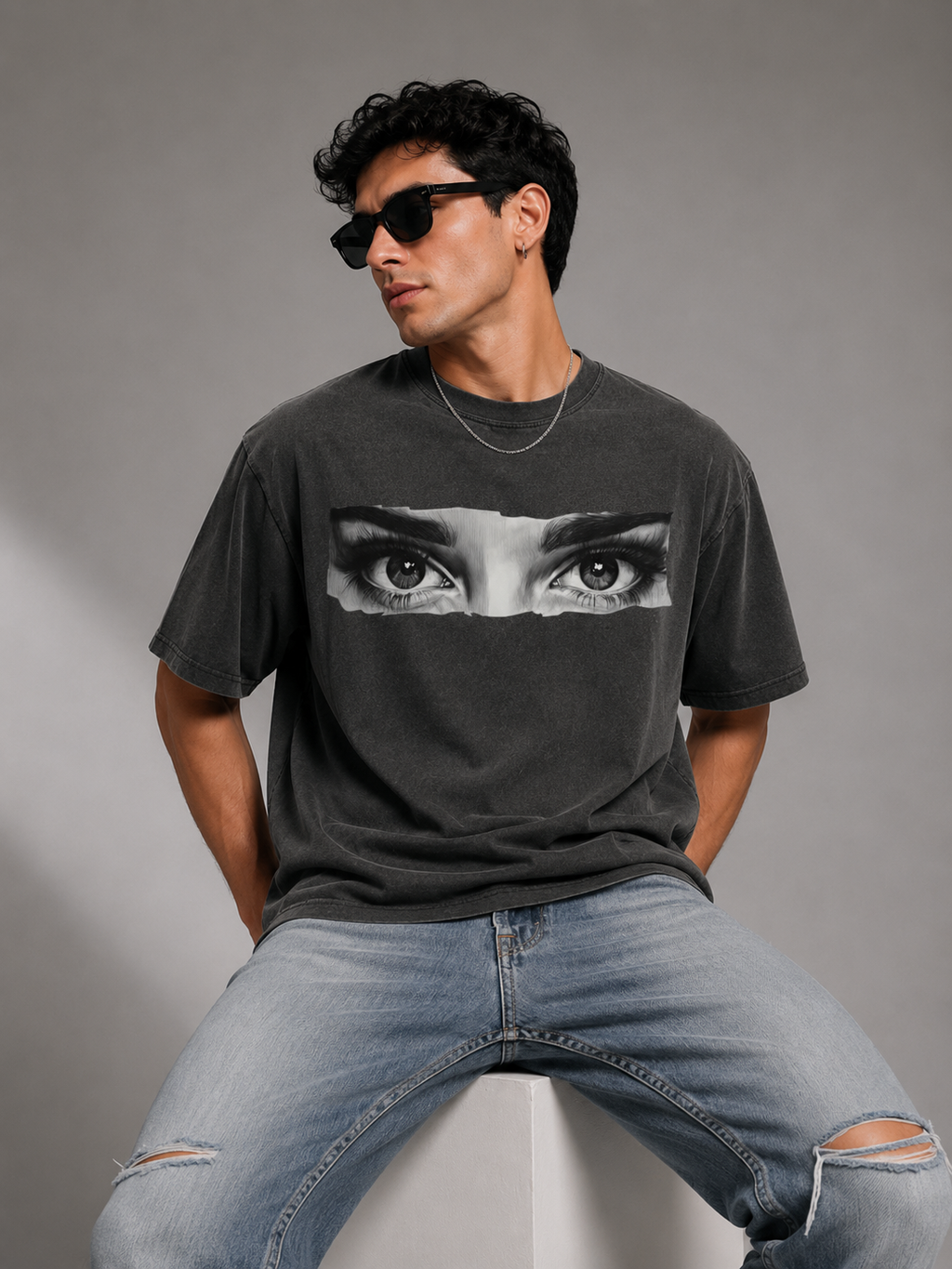 Custom Eye Photo Oversized T-shirt