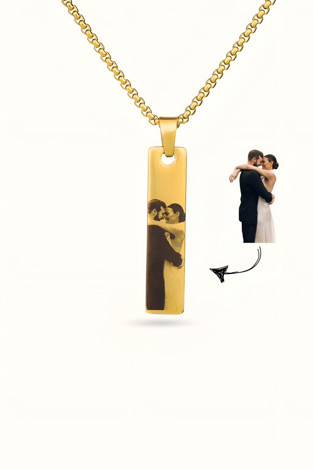 Personalized Couple Photo Necklace