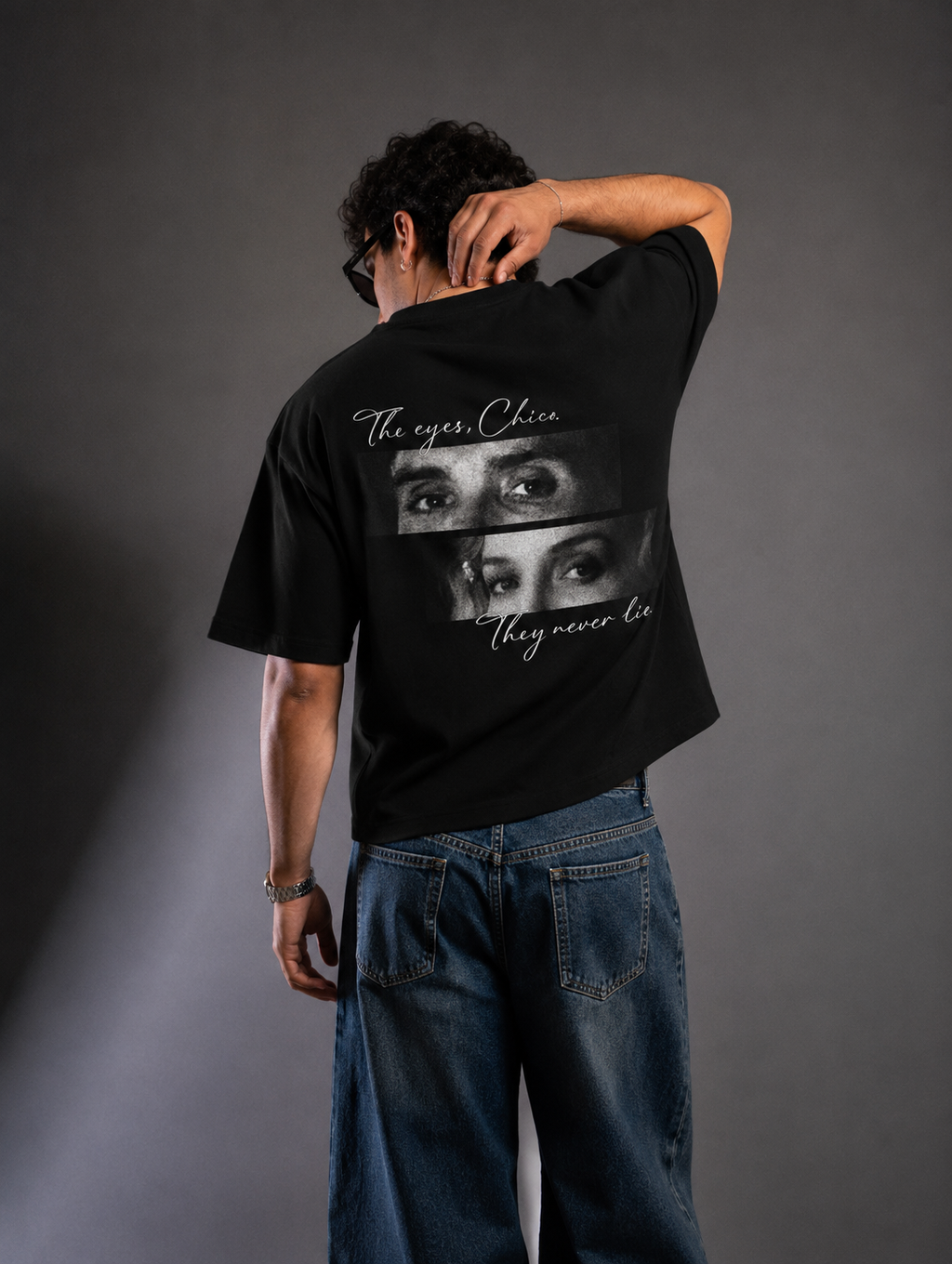 The Eyes Chico, They Never Lie Custom Eye Photo Oversized T-shirt