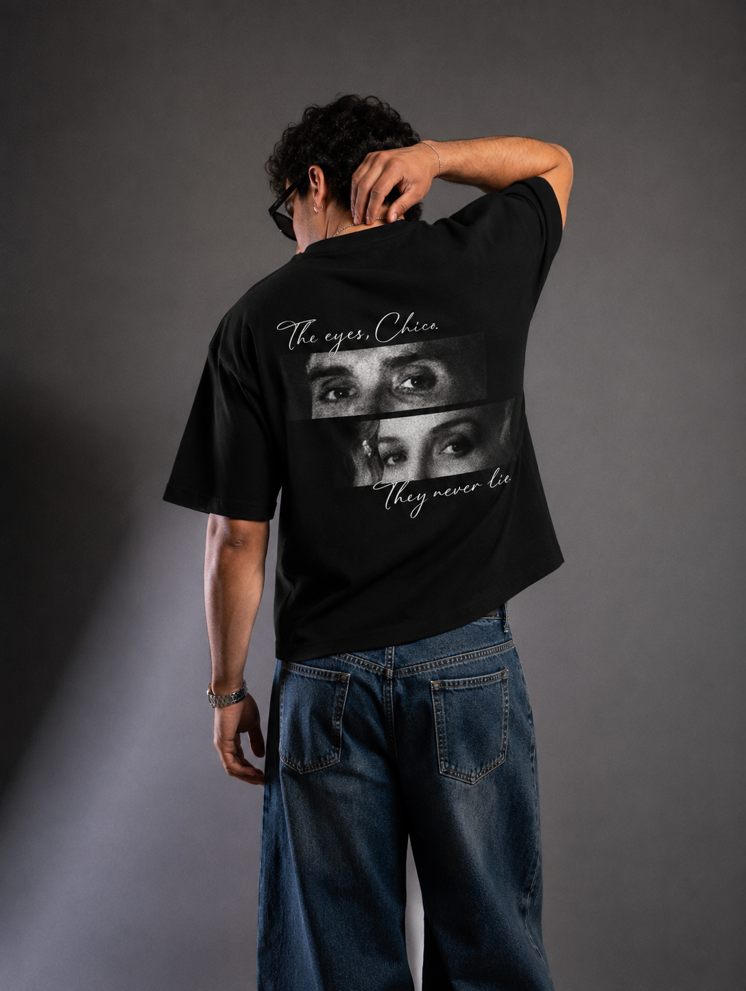 The Eyes Chico, They Never Lie Custom Eye Photo Oversized T-shirt