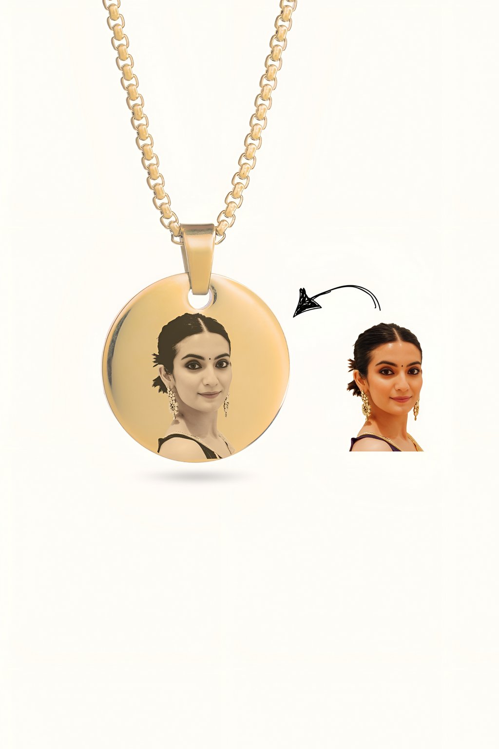 Personalized Photo Round Necklace