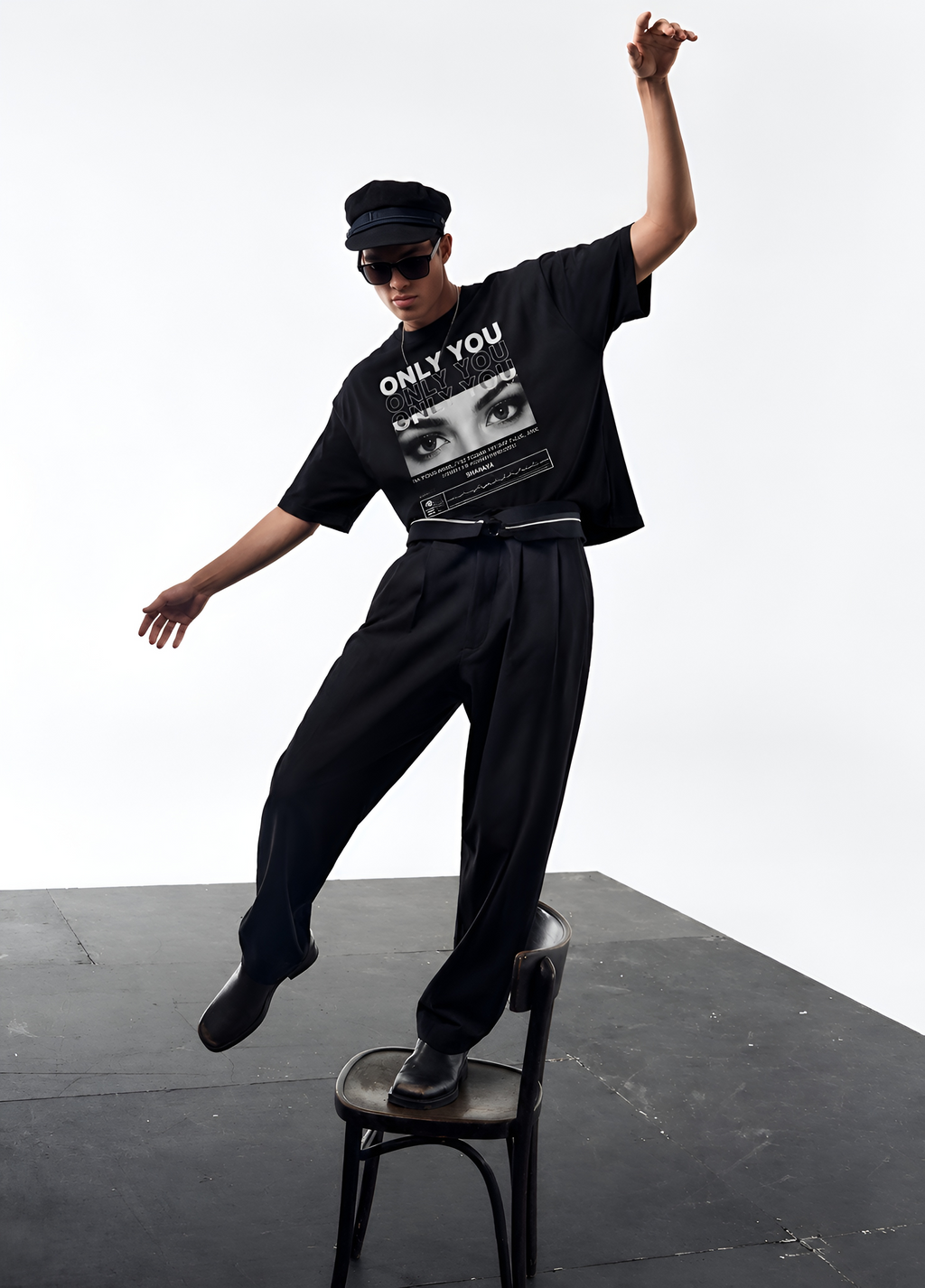 Only You Custom Eye Photo Oversized T-shirt - Front Print