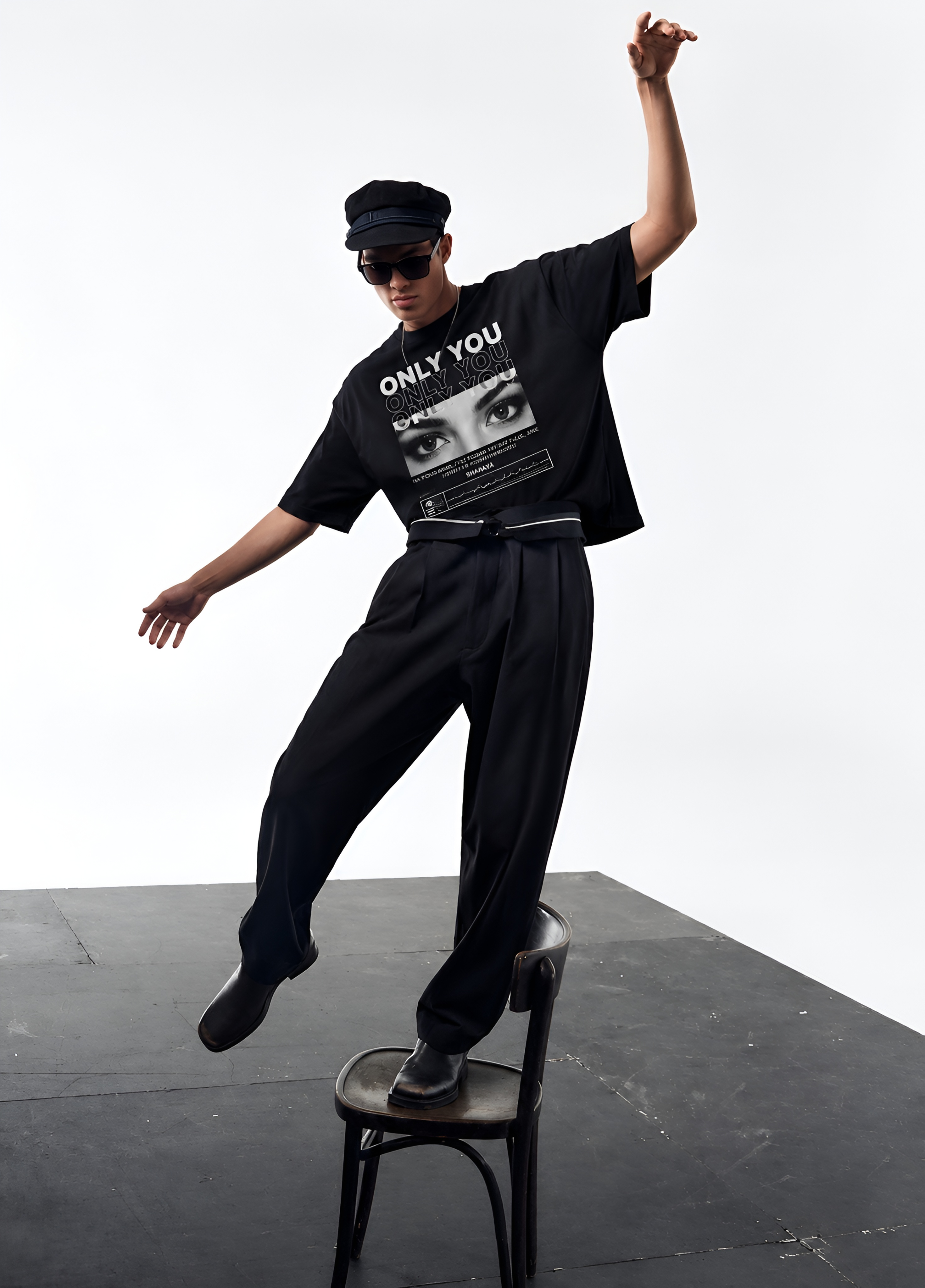 Only You Custom Eye Photo Oversized T-shirt - Front Print
