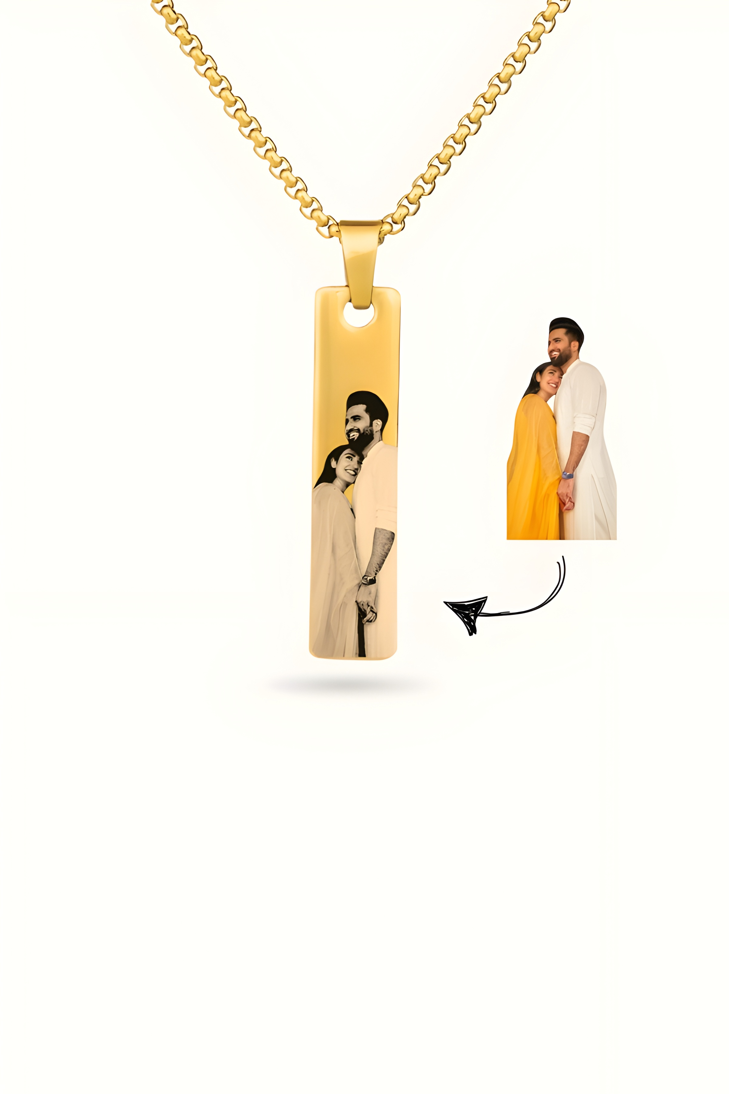 Personalized Couple Photo Necklace