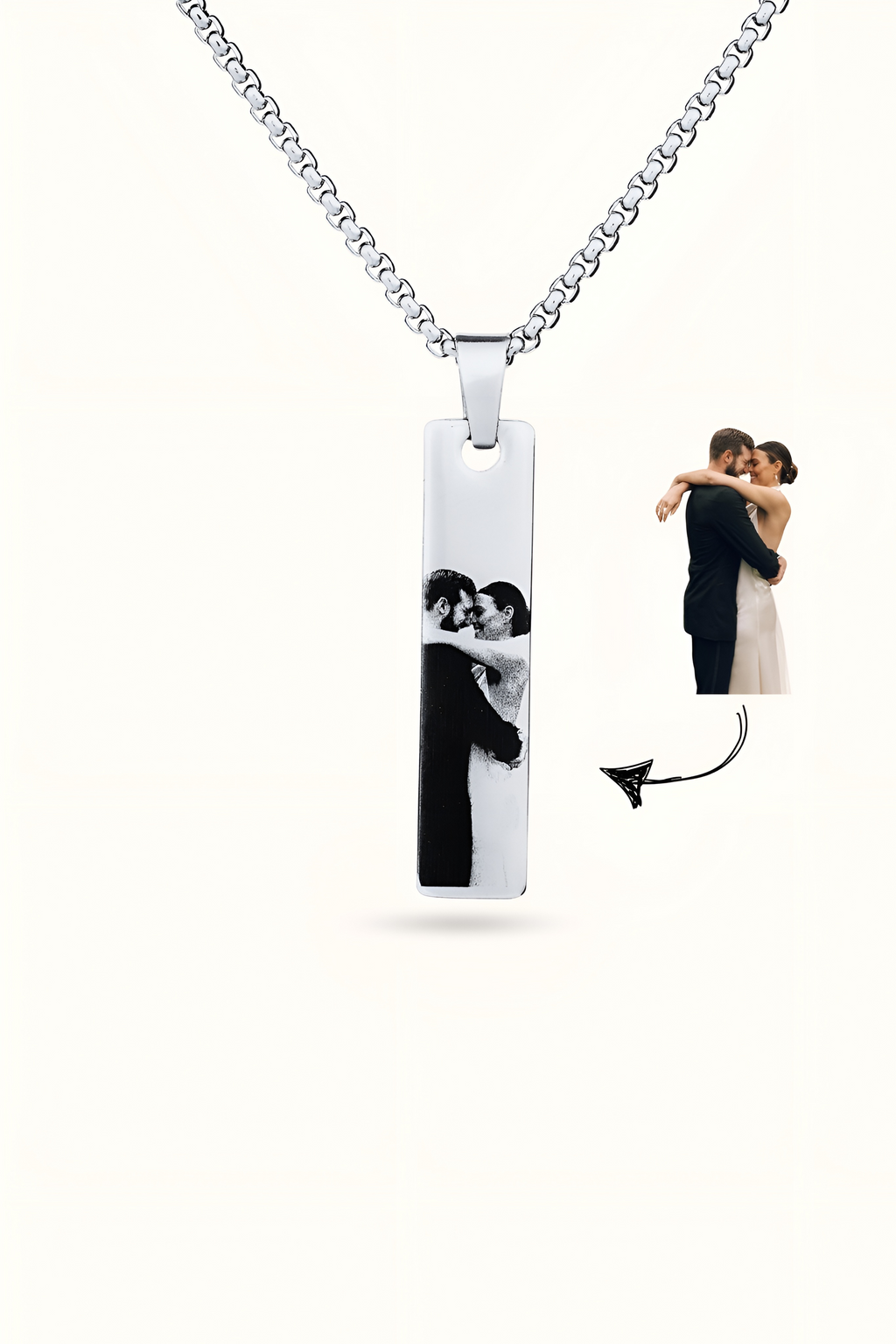 Personalized Couple Photo Necklace