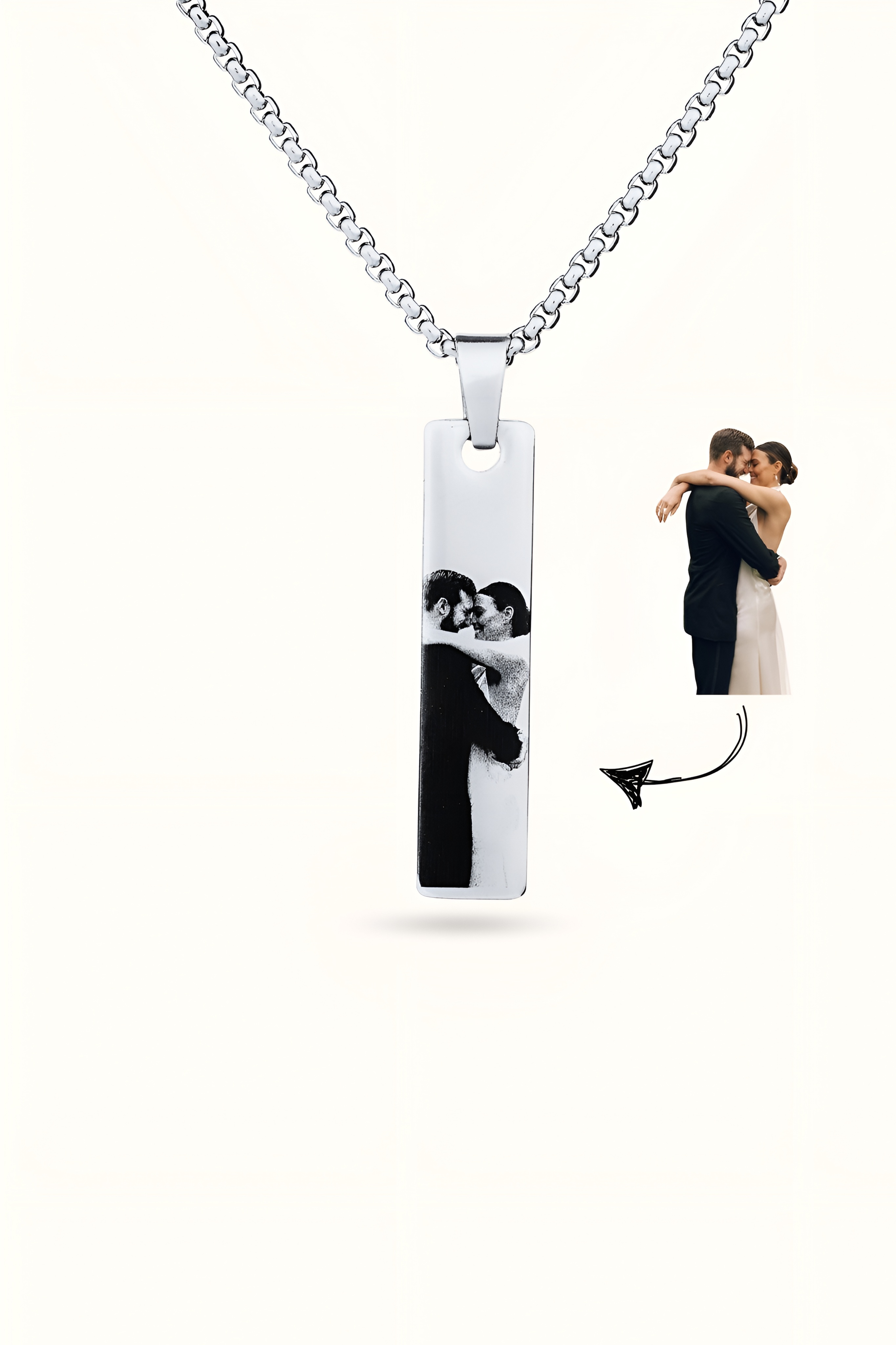 Personalized Couple Photo Necklace