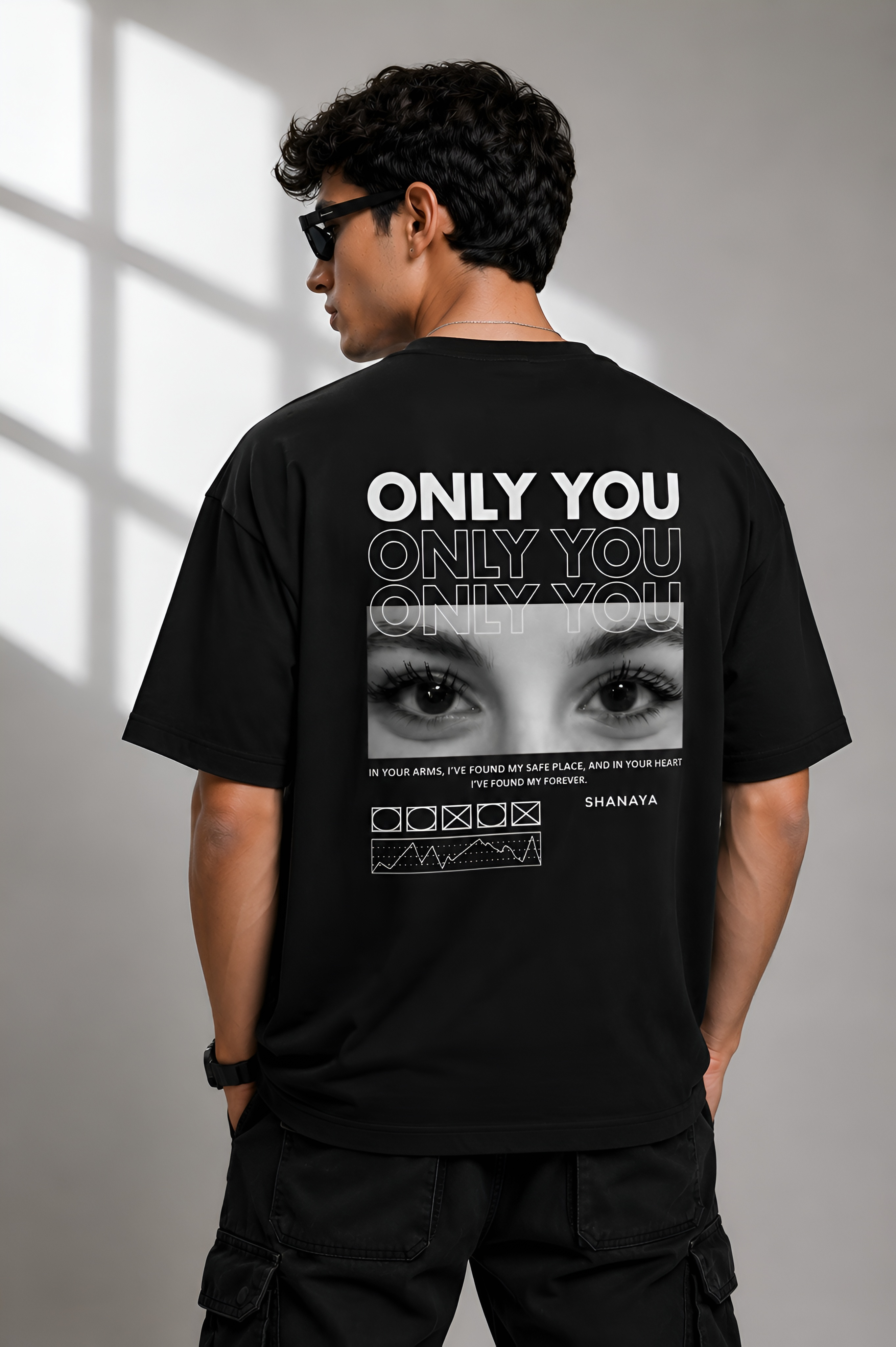 Only You Custom Eye Photo Oversized T-shirt - Front Print