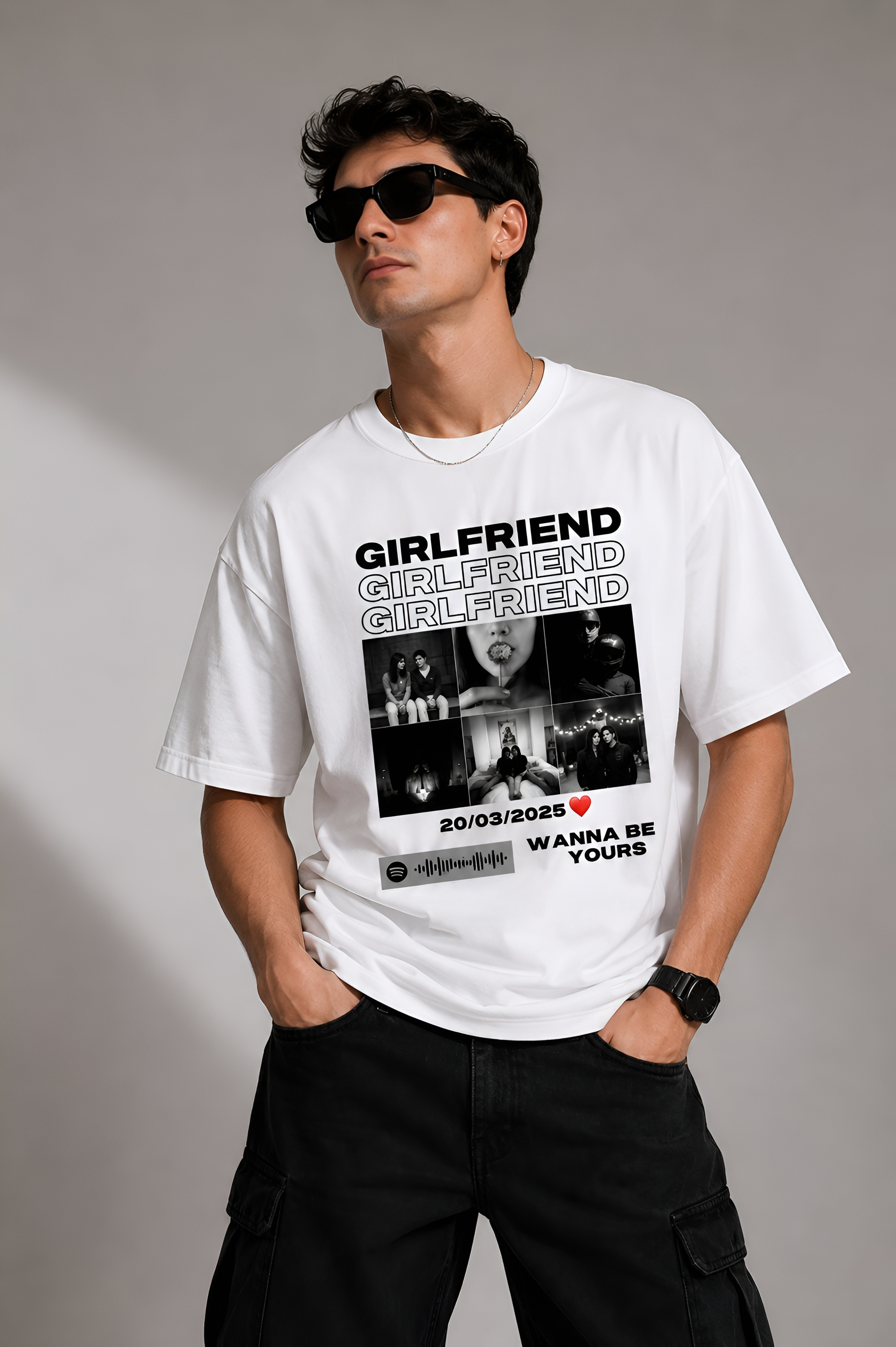 Girlfriend Oversized T-shirt (Customised Pic)