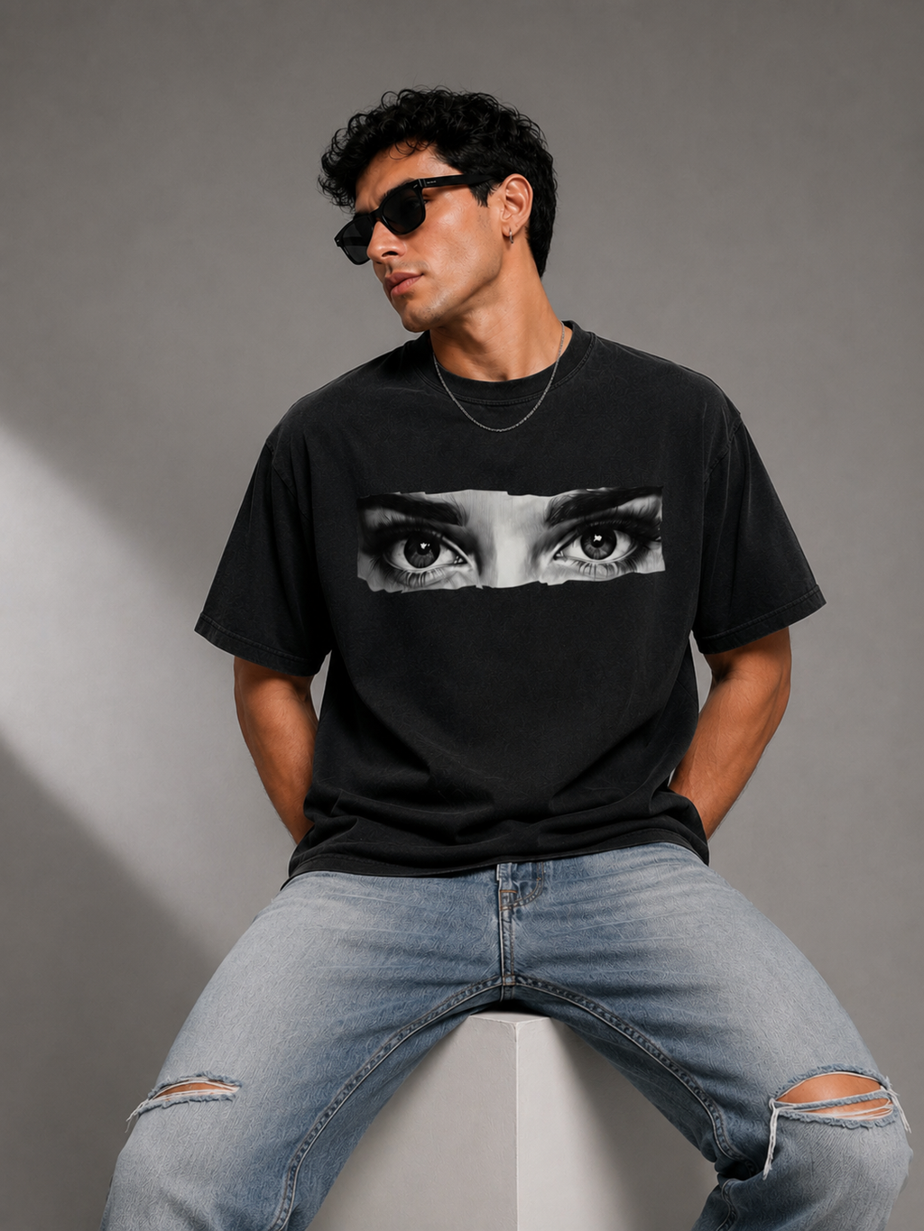 Custom Eye Photo Oversized T-shirt