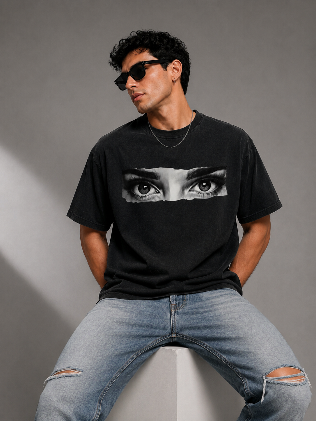 Custom Eye Photo Oversized T-shirt
